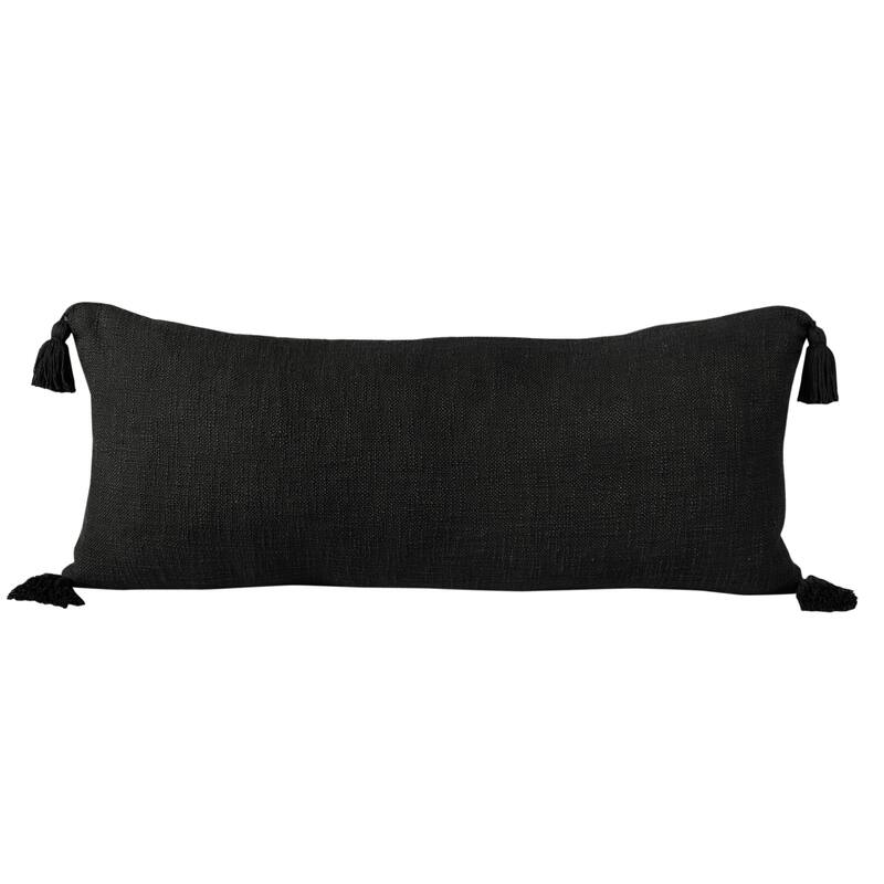 Sevita Solid Cotton Throw Pillow with Tassels