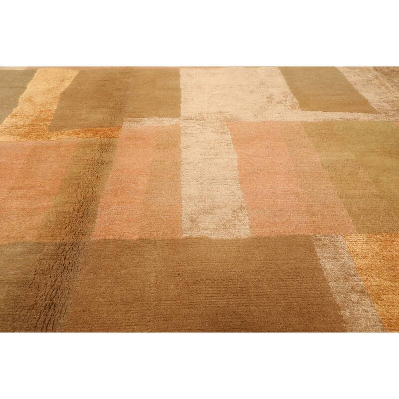 9'9''x13'10" Rose Tibetan Wool Traditional Hand Knotted Oriental Rug - 9' 9'' x 13' 10''