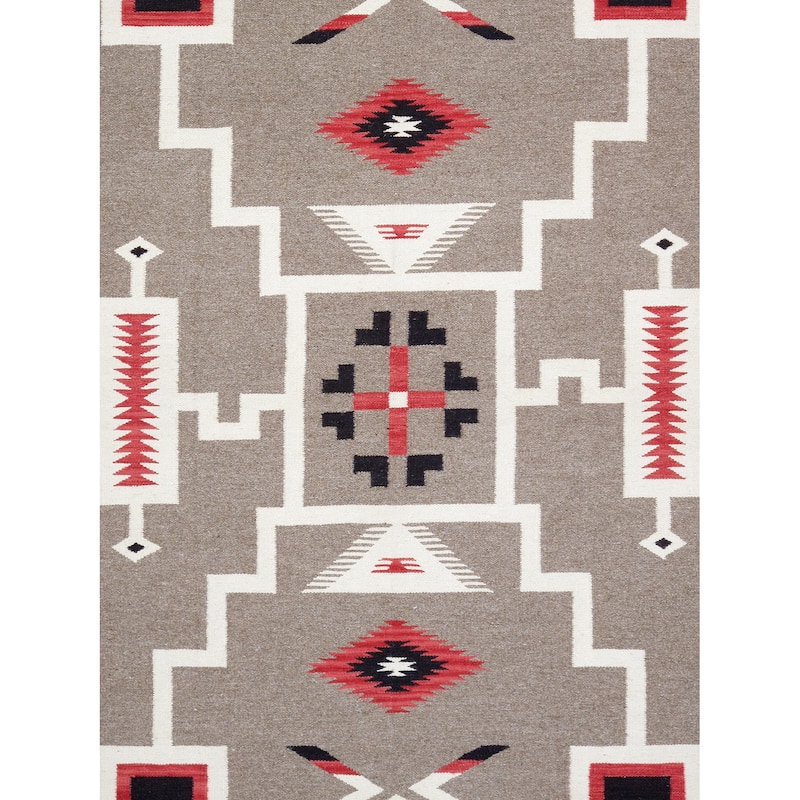 Pasargad Home Tuscany Reversible Wool Mocha Area Rug - 4'10'' X 7' 0''