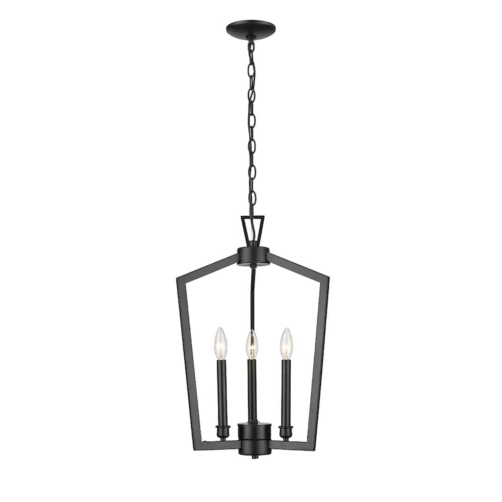 Millennium Lighting Lizabeth 3 Light Pendant Fixture in Matte Black