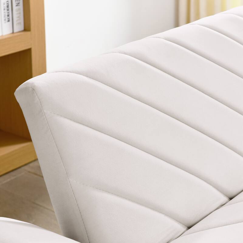 78'' Modern Tufted Velvet Upholstered Convertible Folding Sofa Bed with Adjustable Armrests