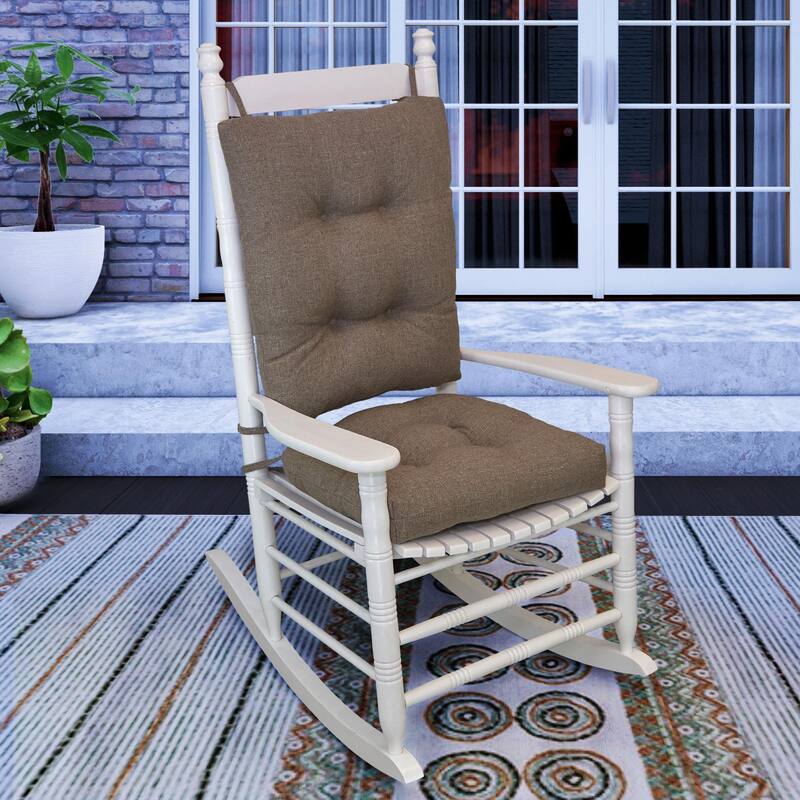 Klear Vu Outdoor Performance Fabric Rocking Chair Cushion Set - Tan