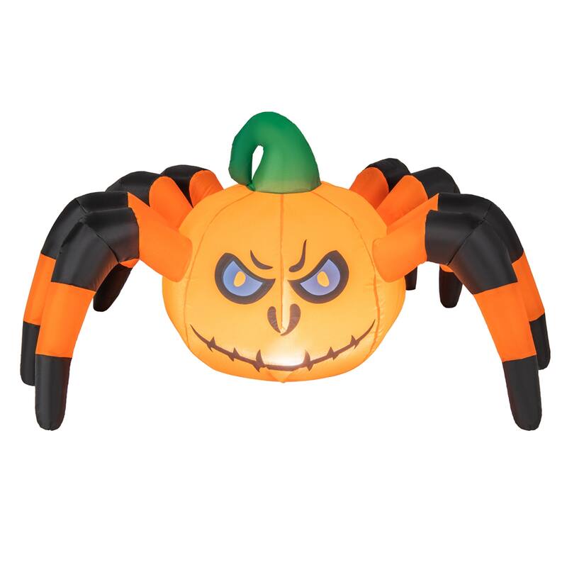 Costway 5 FT Long Halloween Inflatable Pumpkin Spider Blow-up - See Details