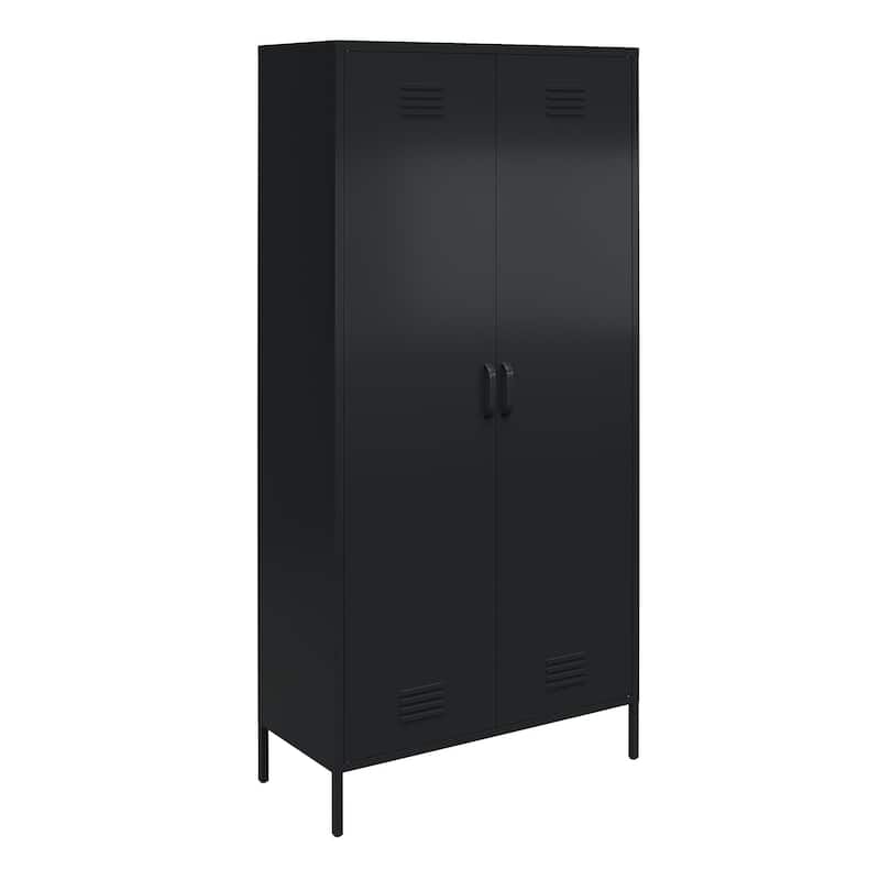 Systembuild Evolution Bonanza Tall 2 Door Closed Metal Storage Locker Cabinet - Black