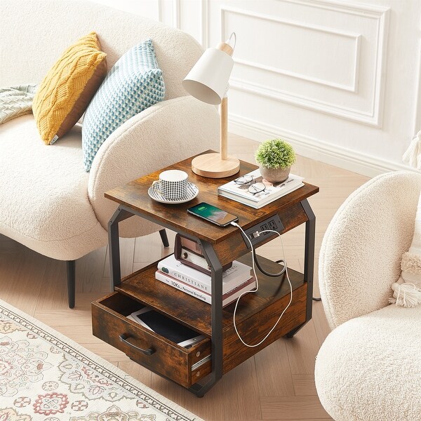 End table Side table with Charging Station with Drawers Bed Bath Beyond 37182527