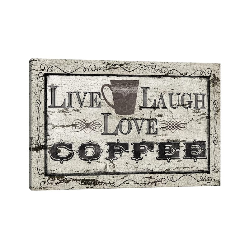 iCanvas "Live, Laugh, Love, Coffee" by Carol Robinson Canvas Print