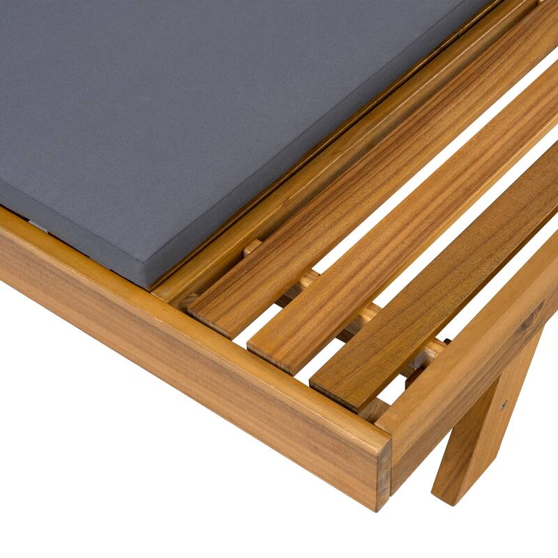 Christopher Knight Home- Kane Acacia Wood Adjustable Outdoor Chaise Lounge Set of 2