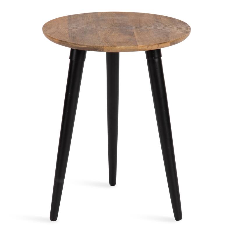 Kate and Laurel Rumsen Round Side Table - 16x16x21 - Natural/Black