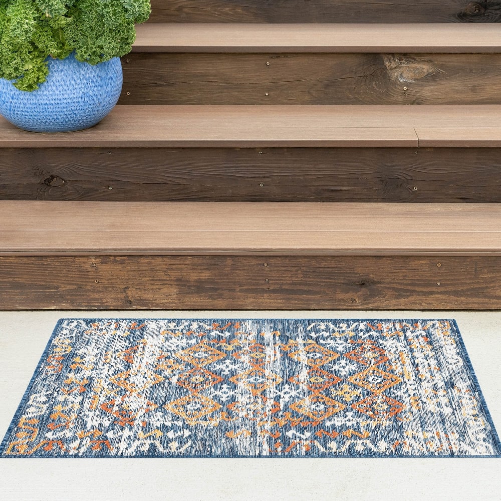 Alfresco Nautical & Coastal Border Reversible Indoor/Outdoor Area Rug