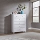 preview thumbnail 1 of 5, Copper Grove Cottage View White 5 Drawer Chest White