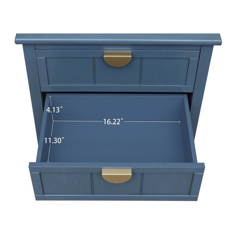2 Drawer Side table,American style, End table,Suitable for bedroom, living room, study