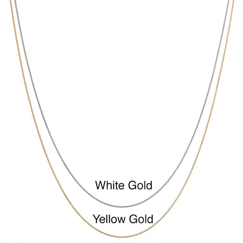 Fremada 10K White or Yellow Gold Diamond-cut Cable Chain