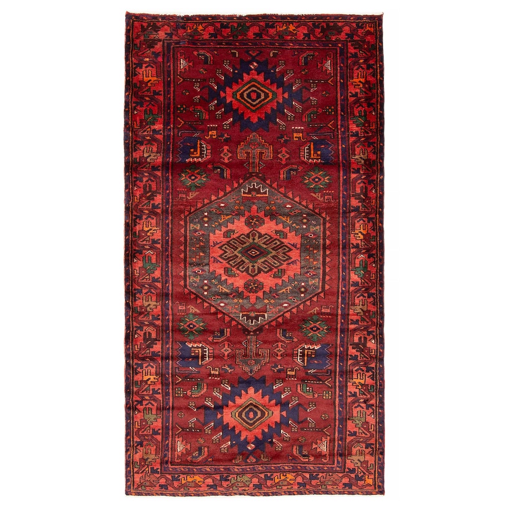 ECARPETGALLERY Hand-knotted Andelz Red Wool Rug - 4'4 x 8'4