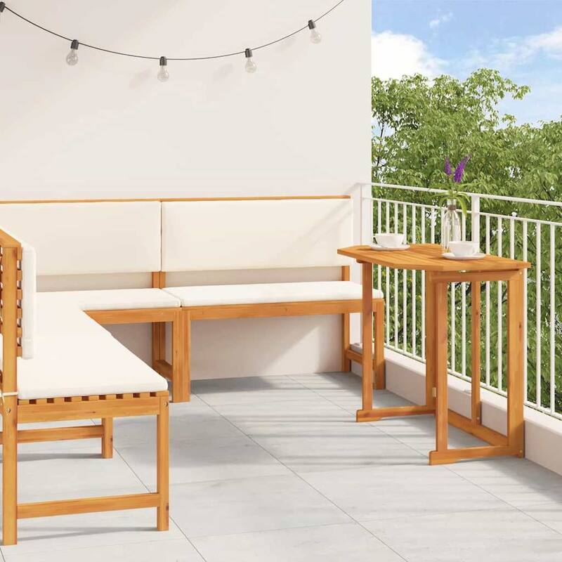 vidaXL Garden Bench Set Brown solid acacia wood - 20 x 35 x 30 - Brown-Table + 3x bench - Form (16)