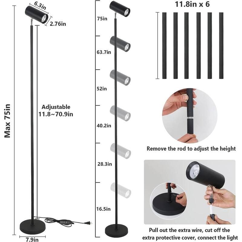 Grow Lights Stand for Indoor Plants Full Spectrum Tall Plant Light Growing with 20W COB Plant Light Bulb,4/8/12H Timer
