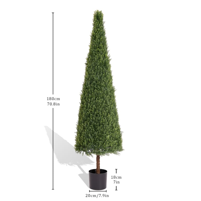 GDFStudio - Veyron 6FT Artificial Topiary Tree in Durable Faux Cedar Design