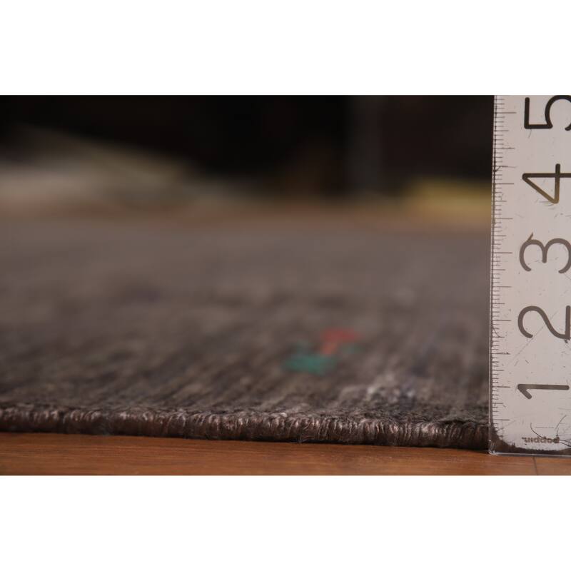Hand Knotted Oriental 100% Wool Carpet Tribal Tribal Brown Gabbeh Area Rug - 9' 11'' X 8' 0''