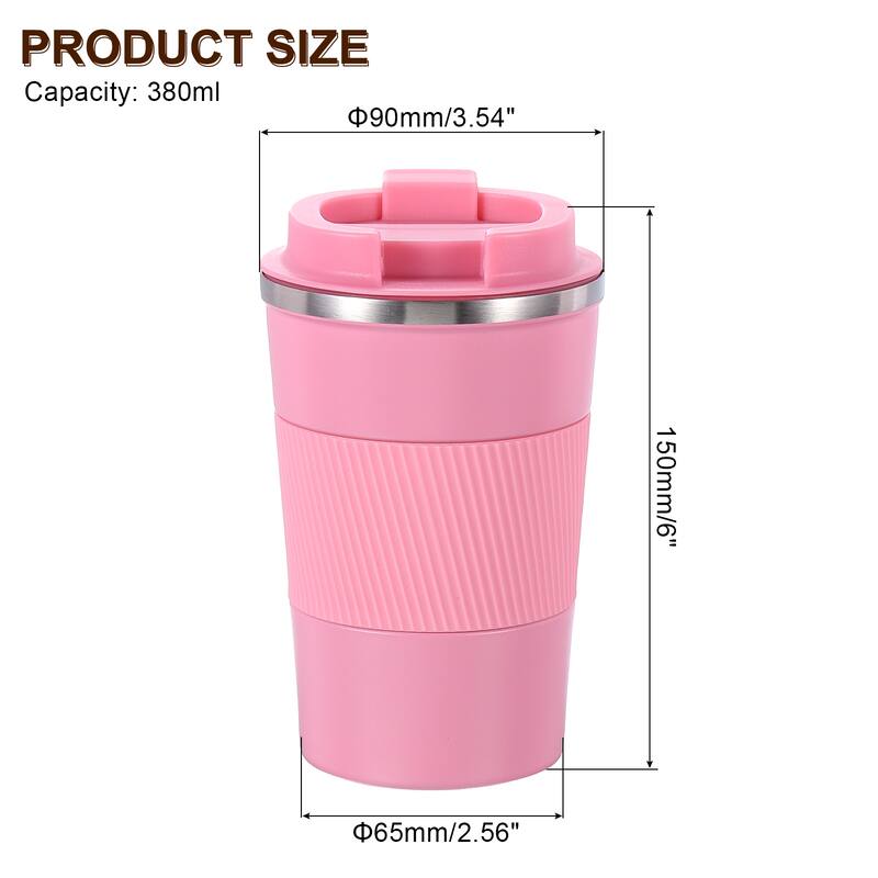 Insulated Travel Mug, 13 Oz Coffee Cup with Leakproof Lid - Pink - 13 Oz