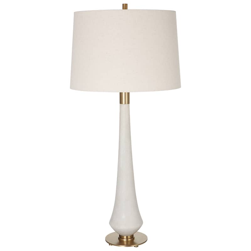 Flared Base Table Lamp with Tapered Drum Shade - 35.5" - Cream