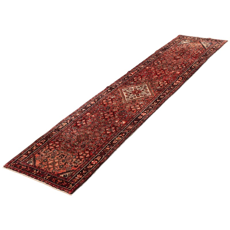 ECARPETGALLERY Hand-knotted Andelz Red Wool Rug - 2'8 x 12'0