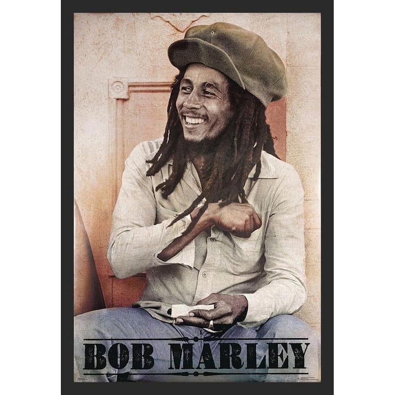 Bob Marley Spliff Roller Framed Poster - 24 x 36 Inch