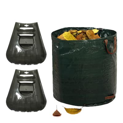 Gardenised 72-gallon Heavy-Duty Self-Standing Collapsible Leaf Bag with Handle and Sturdy Scoop for Leaves