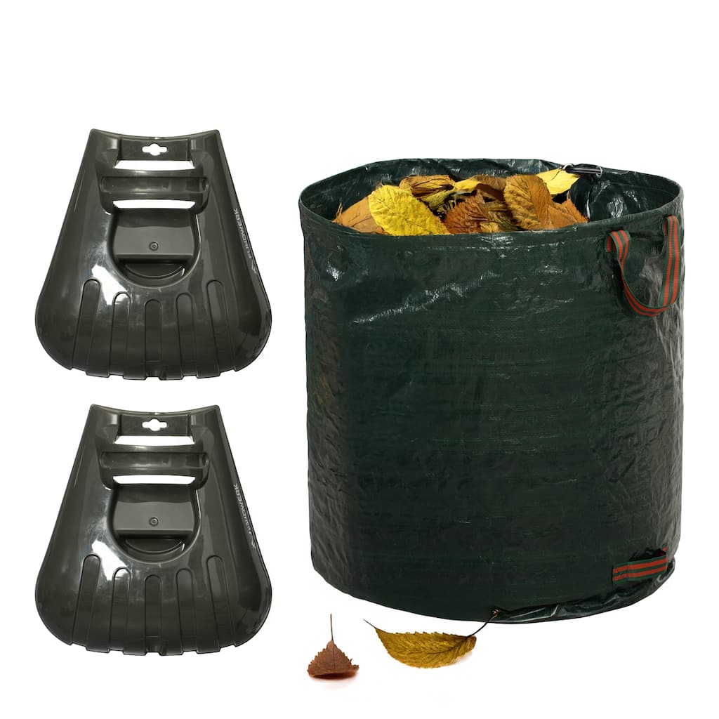 Gardenised 72-gallon Heavy-Duty Self-Standing Collapsible Leaf Bag with Handle and Sturdy Scoop for Leaves