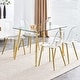 preview thumbnail 5 of 19, Modern Kitchen Chairs with Transparent Seat, Armless Accent Side Chairs with Metal Legs for Dining Room, Living Room