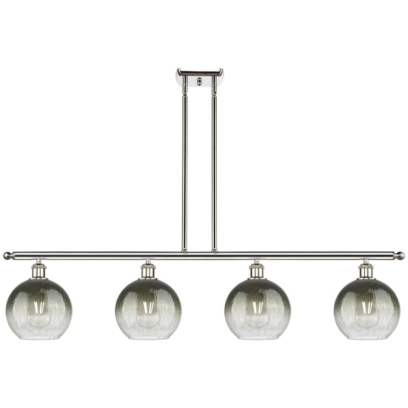 Innovations Lighting Endless Possibilities Ballston - Brookhaven Globe - 4 Light 48" Stem Hung Island Light - Slate/Polished Nickel
