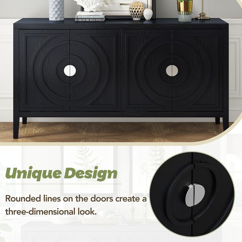 Retro Sideboard door with Circular Groove Design cabinets