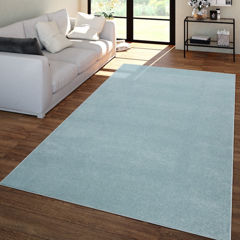 Solid Low-Pile Rug for Living Room in Plain Colors