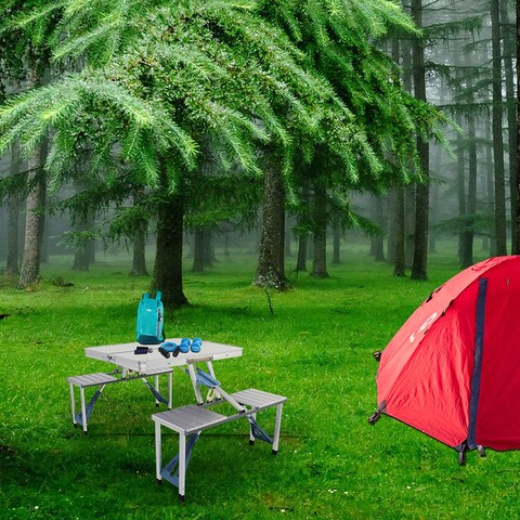 Outdoor One Piece Folding Table and Chair Aluminum Alloy