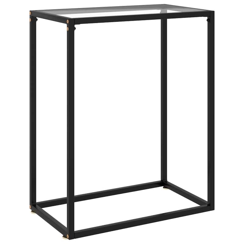 vidaXL Console Table Transparent 23.6"x13.8"x29.5" Tempered Glass - 23.6" x 13.8" x 29.5"