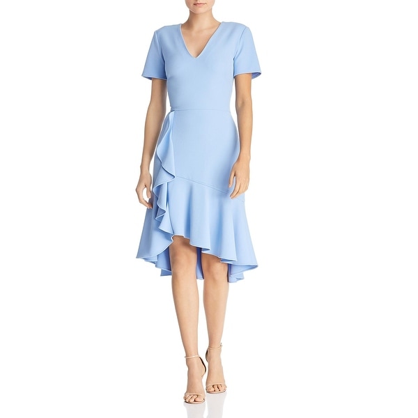 sky blue ruffle dress