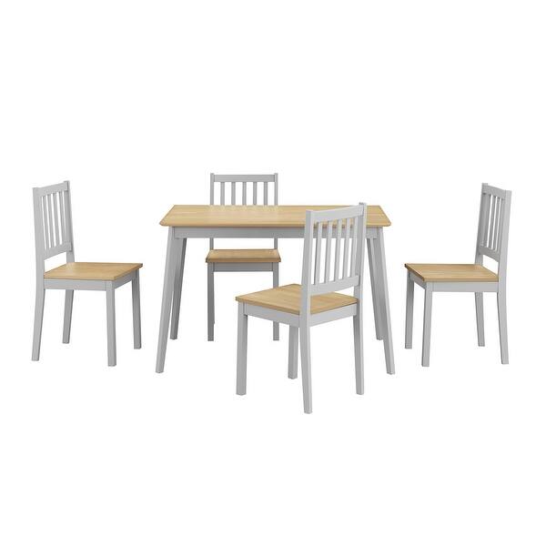 Shop 5 Pcs Mid Century Modern Dining Table Set 4 Chairs W Wood Legs Kitchen On Sale Overstock 31045207