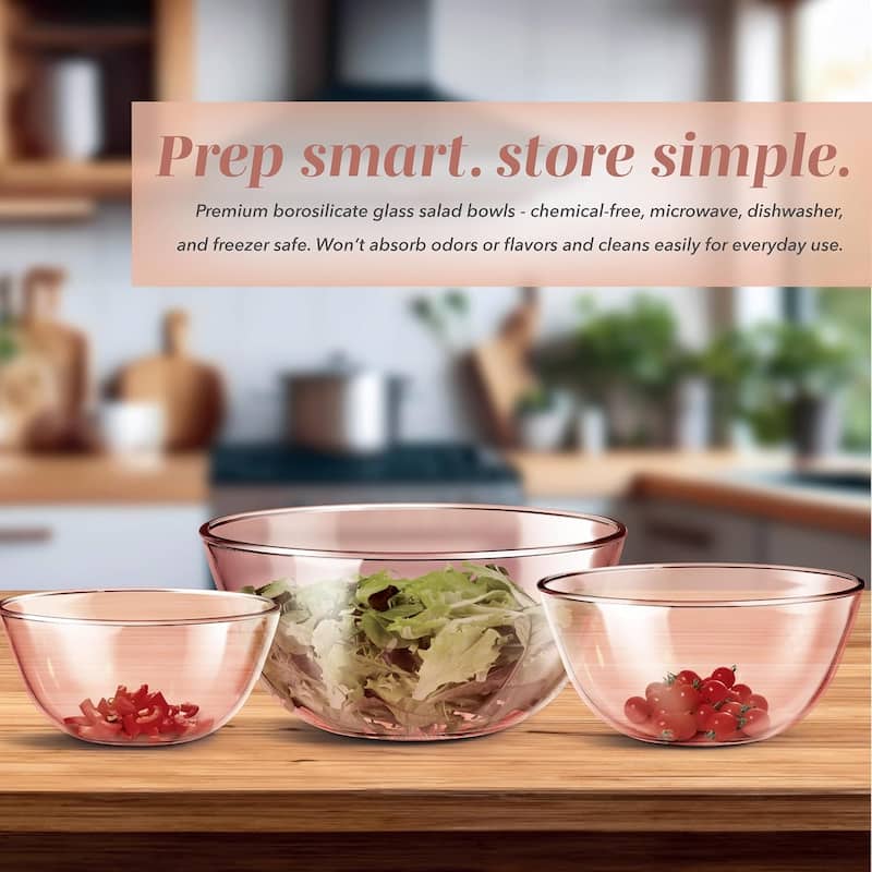 COOK WITH COLOR 12 Pc Glass Nesting Mixing Bowl Set with Lids for Cooking and Prep