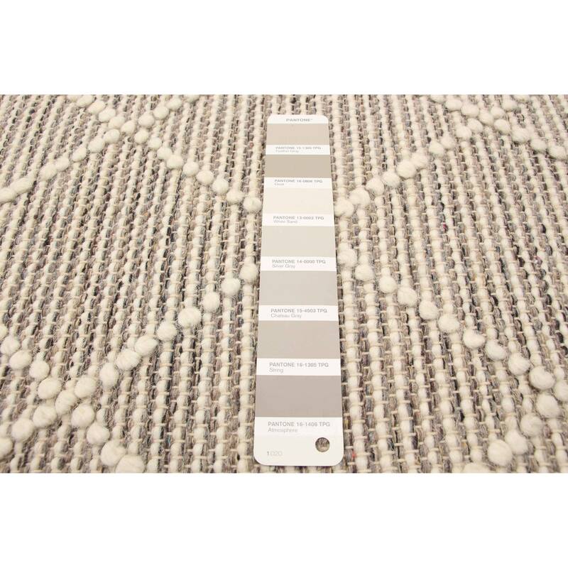 ECARPETGALLERY Braid weave Sienna Grey Wool Rug - 5'3 x 7'3
