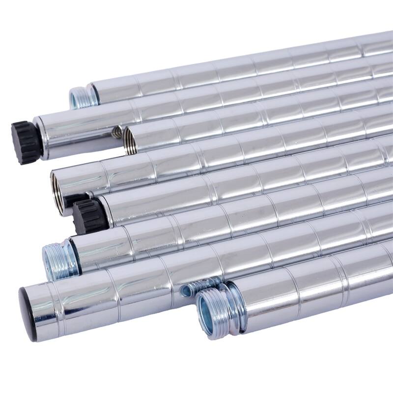 6 Tier 6000lbs Capacity Adjustable Metal Storage Rack with Wheels
