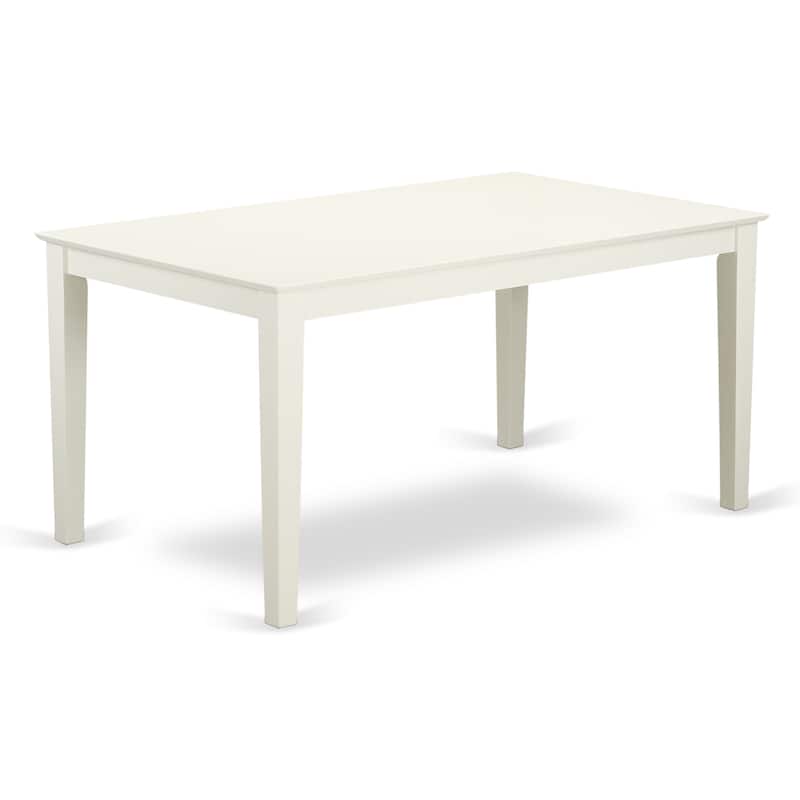 East West Furniture Kitchen Table Set Consists of a Rectangle Dining Table and Parson Chairs, Linen White (Pieces Options)