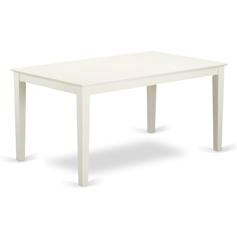 East West Furniture Kitchen Table Set Includes a Rectangle Dining Table and Parson Chairs, Linen White (Pieces Options)