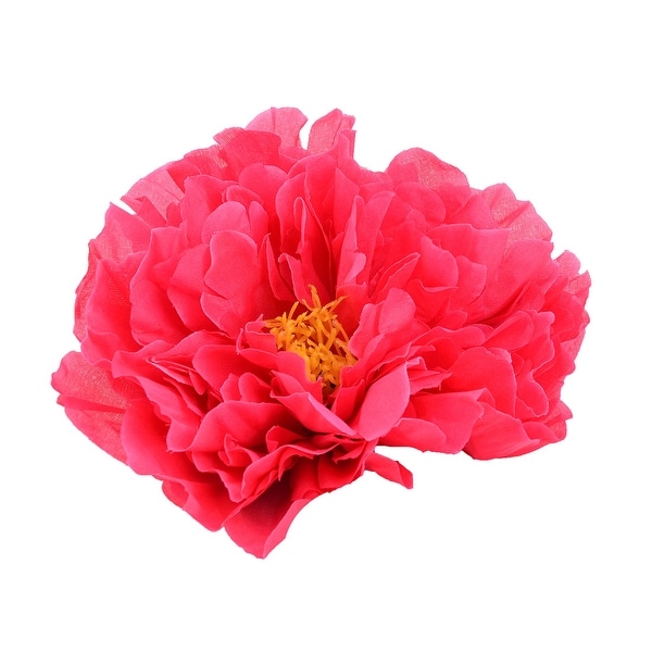 Living Room Fabric Artificial Peony Flower Head DIY Handmade Petal Decor Fuchsia
