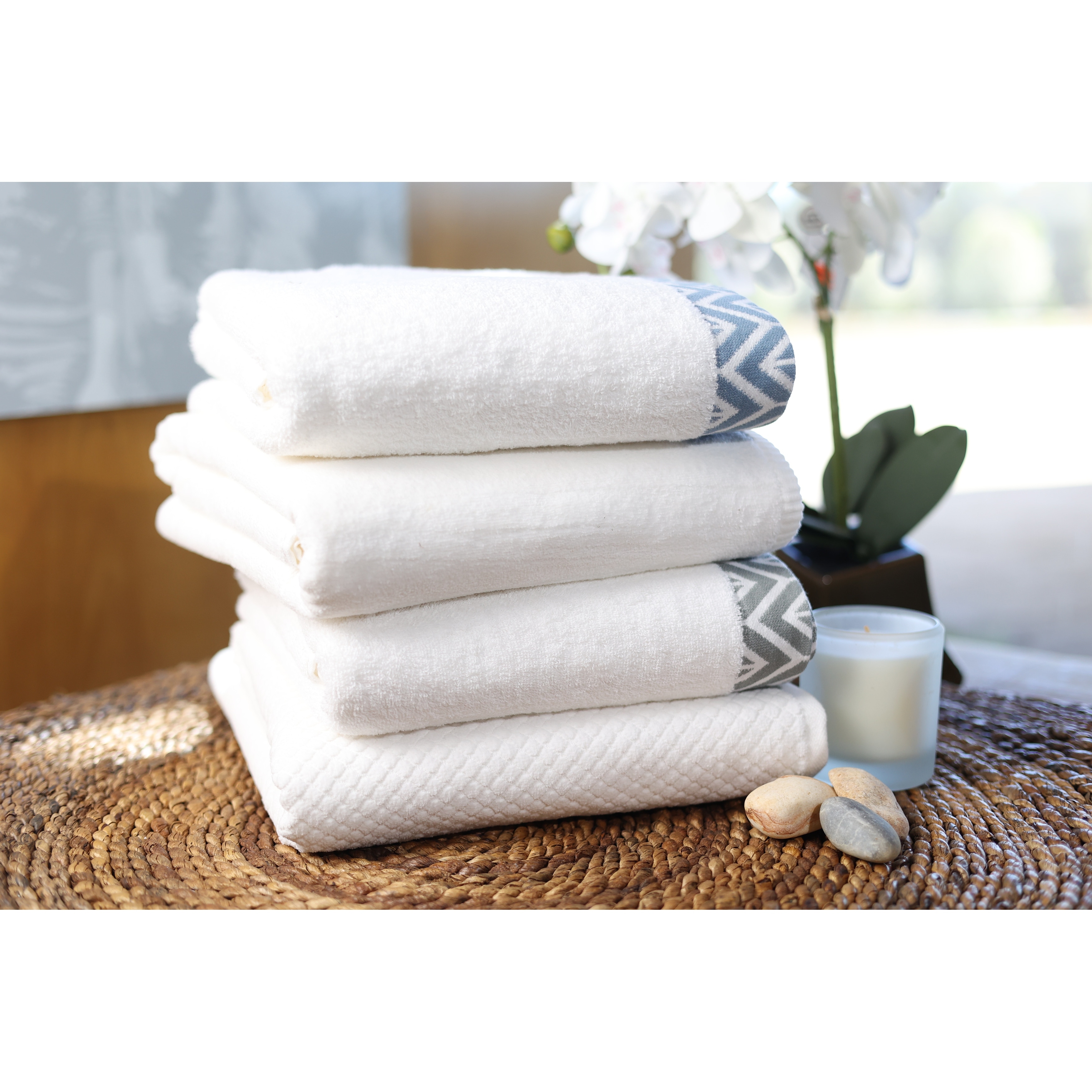 Premium Bath Towel Sets White / 6 Pieces Set