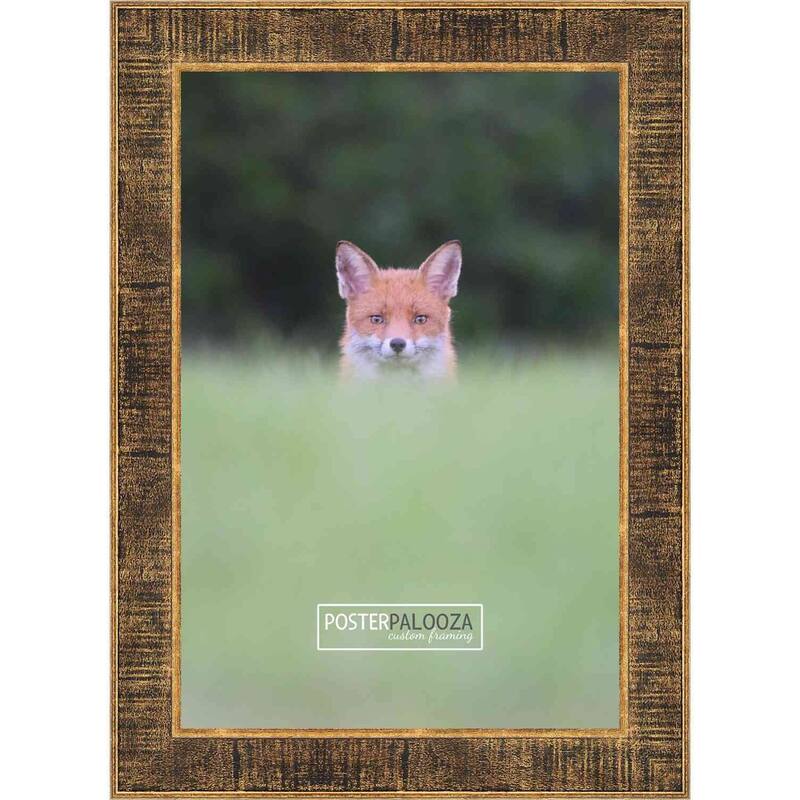 14x11 Distressed/Aged Black Complete Wood Picture Frame with UV Acrylic, Foam Board Backing, & Hardware