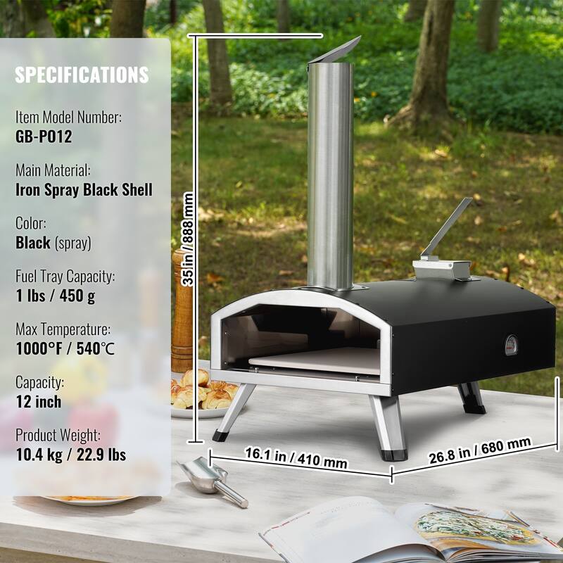 Anmytek Outdoor Wood Pellet Pizza Oven Portable Spray Camping