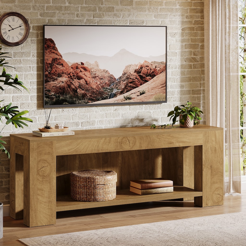 63" TV Stand for 60/65/75-Inch TVs, Farmhouse Entertainment Center