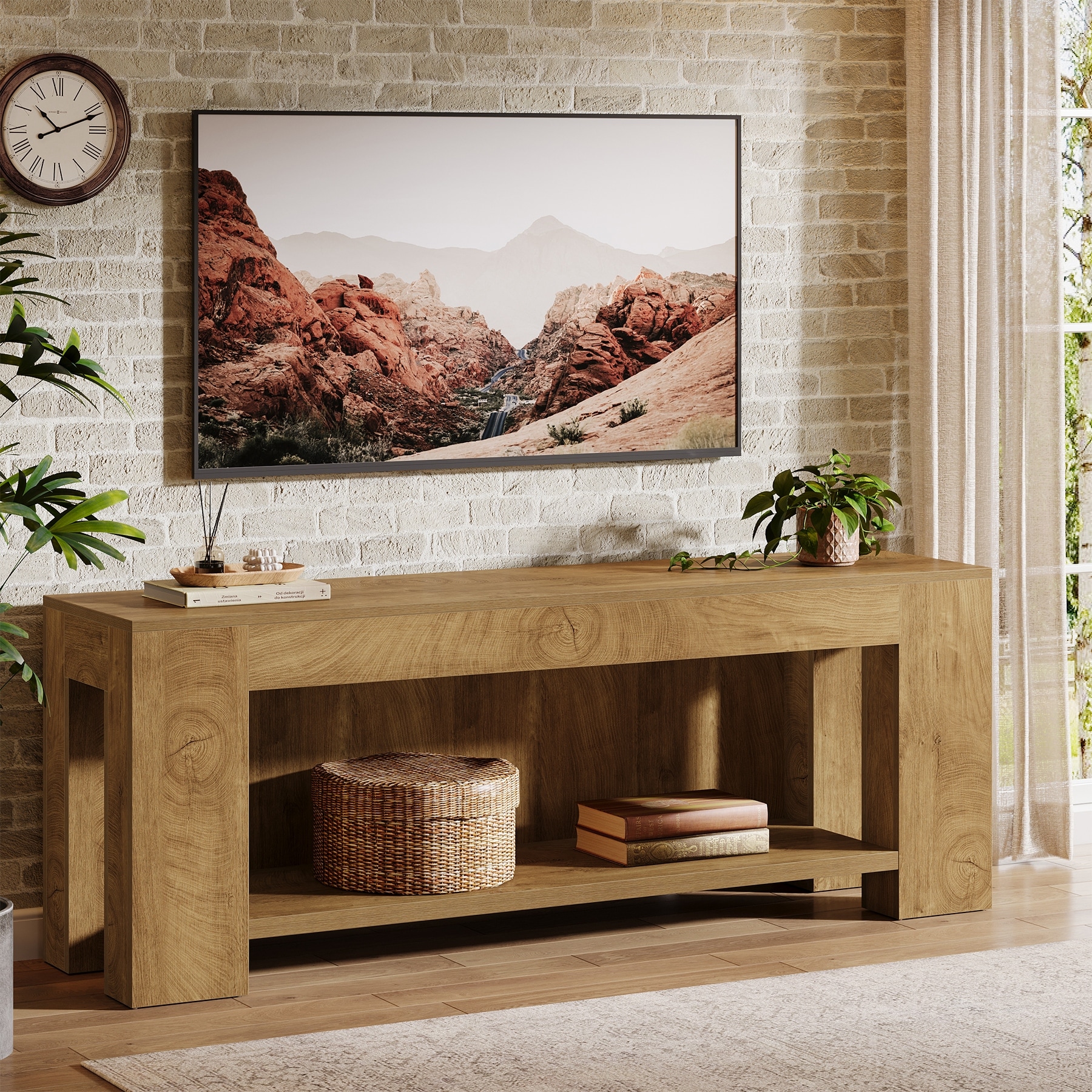 TV Stand for 60/65/75-Inch TVs, 63" Entertainment Center