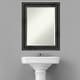 preview thumbnail 12 of 33, Beveled Wood Bathroom Wall Mirror - Rustic Pine Black Frame