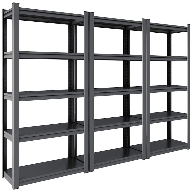 78"H 5 Tier Metal Shelves for Storage Garage Shelving Duty Storage Shelves Adjustable Garage Shelf Industrial Shelving