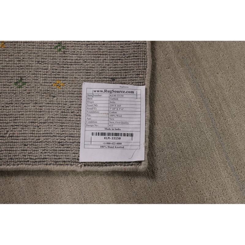 Tribal Gabbeh Oriental Area Rug Handmade Wool Carpet - 5'6"x 7'10"