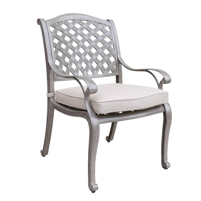 Ventura Cast Aluminum Dining Arm Chair with Cushion